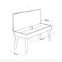 Hanah Home Form - 1048 Conjunto Muebles Recibidor Zapatero Banco Almacenamiento Tablero Melamina Patas Madera Sonomo Azul Oscuro